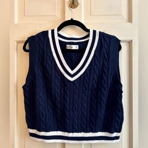 Hollister Co. Navy Blue V-Neck Sweater Vest